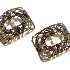 Pair of Antique French Cut Steel Shoe Buckles, 1920&#39;s