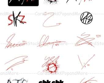 Stray Kids Signature SVG PNG Bundle | Kpop Digital Download | SKZ