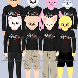 Adult SKZOO inspired characters- individual PNGs