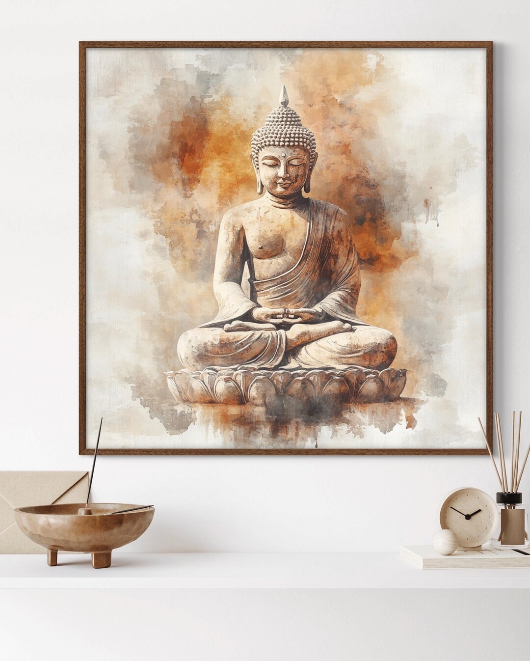 Digital Artwork of Buddha, Spiritual Wall Art, Minimalist Printable ...