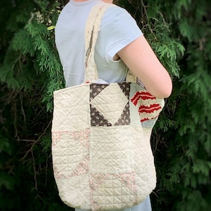 Vintage Quilt Square Tote