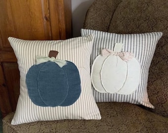 Pumpkin Appliqué Throw Accent Pillow