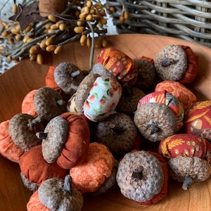 Fall Fabric Acorns Set of 3