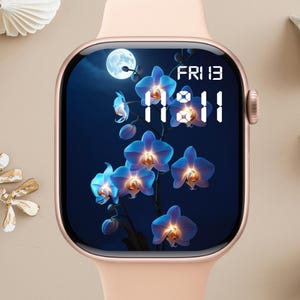 Quadrante Apple Watch floreale, sfondo per orologio, sfondo per Apple Watch da donna, download istantaneo del grazioso quadrante Apple Watch
