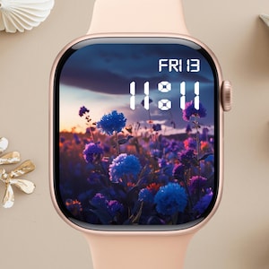 Quadrante Apple Watch floreale, sfondo per orologio, sfondo per Apple Watch da donna, download istantaneo del grazioso quadrante Apple Watch
