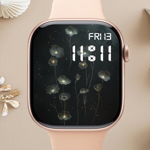 Quadrante Apple Watch floreale, sfondo per orologio, sfondo per Apple Watch da donna, download istantaneo del grazioso quadrante Apple Watch