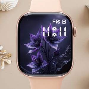 Quadrante Apple Watch floreale, sfondo per orologio, sfondo per Apple Watch da donna, download istantaneo del grazioso quadrante Apple Watch