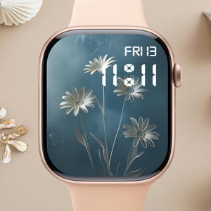 Quadrante Apple Watch floreale, sfondo per orologio, sfondo per Apple Watch da donna, download istantaneo del grazioso quadrante Apple Watch