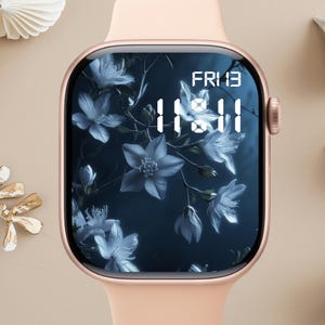 Quadrante Apple Watch floreale, sfondo per orologio, sfondo per Apple Watch da donna, download istantaneo del grazioso quadrante Apple Watch