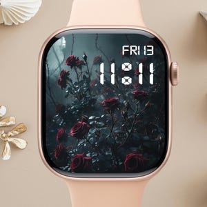 Quadrante Apple Watch floreale, sfondo per orologio, sfondo per Apple Watch da donna, download istantaneo del grazioso quadrante Apple Watch