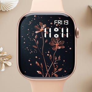 Quadrante Apple Watch floreale, sfondo per orologio, sfondo per Apple Watch da donna, download istantaneo del grazioso quadrante Apple Watch