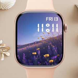 Quadrante Apple Watch floreale, sfondo per orologio, sfondo per Apple Watch da donna, download istantaneo del grazioso quadrante Apple Watch