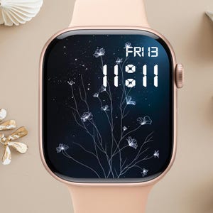 Quadrante Apple Watch floreale, sfondo per orologio, sfondo per Apple Watch da donna, download istantaneo del grazioso quadrante Apple Watch