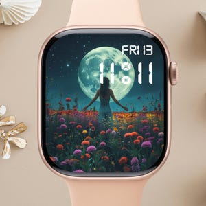 Quadrante Apple Watch floreale, sfondo per orologio, sfondo per Apple Watch da donna, download istantaneo del grazioso quadrante Apple Watch