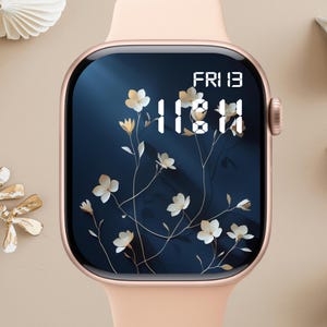 Quadrante Apple Watch floreale, sfondo per orologio, sfondo per Apple Watch da donna, download istantaneo del grazioso quadrante Apple Watch