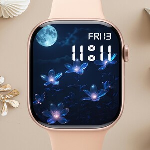 Quadrante Apple Watch floreale, sfondo per orologio, sfondo per Apple Watch da donna, download istantaneo del grazioso quadrante Apple Watch