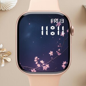 Quadrante Apple Watch floreale, sfondo per orologio, sfondo per Apple Watch da donna, download istantaneo del grazioso quadrante Apple Watch