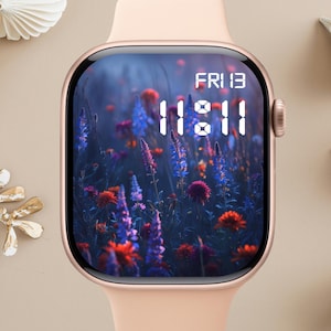 Quadrante Apple Watch floreale, sfondo per orologio, sfondo per Apple Watch da donna, download istantaneo del grazioso quadrante Apple Watch