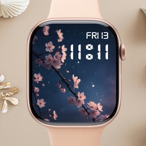 Quadrante Apple Watch floreale, sfondo per orologio, sfondo per Apple Watch da donna, download istantaneo del grazioso quadrante Apple Watch