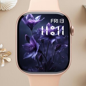 Quadrante Apple Watch floreale, sfondo per orologio, sfondo per Apple Watch da donna, download istantaneo del grazioso quadrante Apple Watch