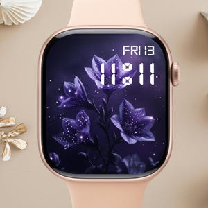 Quadrante Apple Watch floreale, sfondo per orologio, sfondo per Apple Watch da donna, download istantaneo del grazioso quadrante Apple Watch