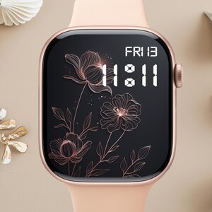 Quadrante Apple Watch floreale, sfondo per orologio, sfondo per Apple Watch da donna, download istantaneo del grazioso quadrante Apple Watch