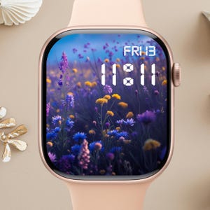 Quadrante Apple Watch floreale, sfondo per orologio, sfondo per Apple Watch da donna, download istantaneo del grazioso quadrante Apple Watch