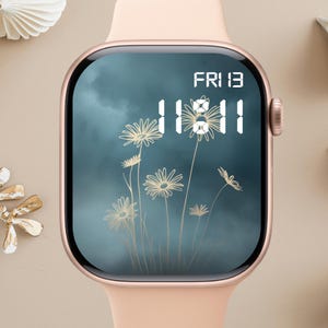 Quadrante Apple Watch floreale, sfondo per orologio, sfondo per Apple Watch da donna, download istantaneo del grazioso quadrante Apple Watch