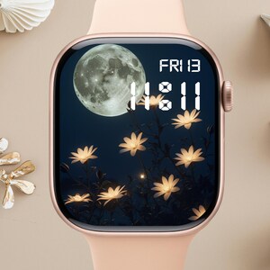 Quadrante Apple Watch floreale, sfondo per orologio, sfondo per Apple Watch da donna, download istantaneo del grazioso quadrante Apple Watch