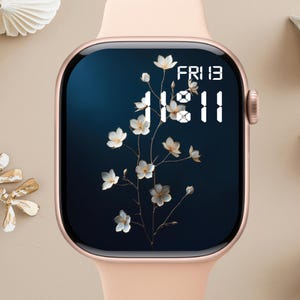 Quadrante Apple Watch floreale, sfondo per orologio, sfondo per Apple Watch da donna, download istantaneo del grazioso quadrante Apple Watch