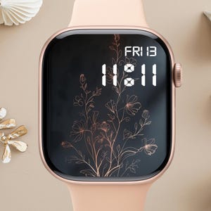 Quadrante Apple Watch floreale, sfondo per orologio, sfondo per Apple Watch da donna, download istantaneo del grazioso quadrante Apple Watch