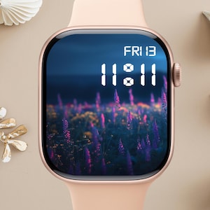 Quadrante Apple Watch floreale, sfondo per orologio, sfondo per Apple Watch da donna, download istantaneo del grazioso quadrante Apple Watch