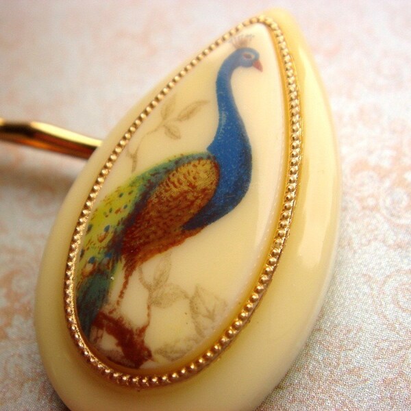 Vintage - Peacock Bobby Pin, Limited Edition (Only 1 left...)