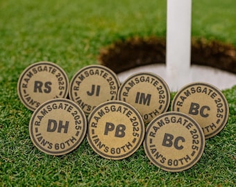 Marcatore per palline da golf personalizzato: regalo inciso per golfisti, associazioni, gite fuori porta, addii al celibato o tornei, testo e nome personalizzati