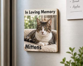 Magnete da frigo in ceramica personalizzato con foto del tuo animale domestico / Regalo commemorativo personalizzato / Regalo per cani, gatti, conigli, criceti / Ricordo per animali domestici stampato con tecnologia UV / Aggiungi qualsiasi immagine