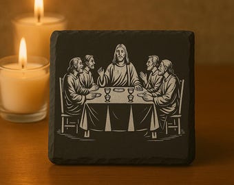 Sottobicchiere commemorativo dell'Ultima Cena / Regalo in amorevole ricordo / Ricordo religioso / Segno di Gesù in amorevole ricordo, regalo per lutto