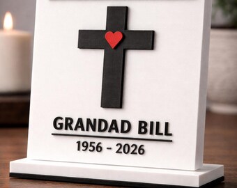 Targa commemorativa personalizzata / Cartello commemorativo personalizzato / persona cara scomparsa / Regalo ricordo militare / Esposizione d'onore per veterani di guerra / cattolica
