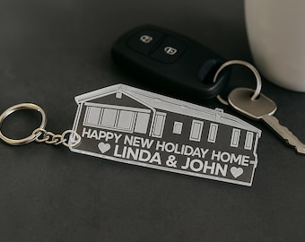 Portachiavi personalizzato per casa vacanze, roulotte statica, regalo di benvenuto, ricordo di una nuova casa, camper, baita