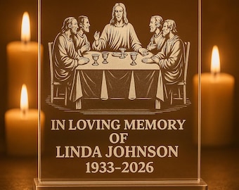 Targa commemorativa personalizzata dell'Ultima Cena / Regalo in amorevole ricordo / Ricordo religioso / Segno di Gesù in amorevole ricordo