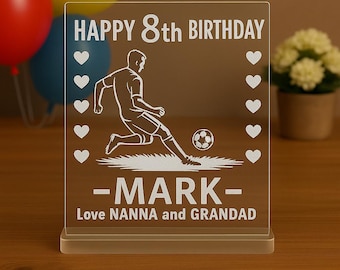 Targa di compleanno personalizzata a tema calcistico: regalo in acrilico personalizzato - calciatore - portiere