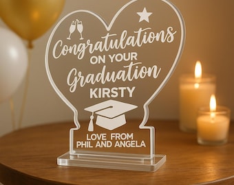 Regalo di laurea personalizzato / Targa per il superamento degli esami / Ricordo in acrilico trasparente / Regalo di congratulazioni inciso / Regalo di laurea / diploma