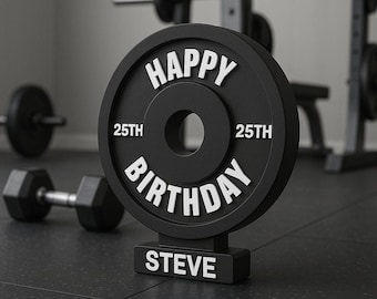 Cartello da parete personalizzato per palestra - Targa con disco pesi personalizzato / Decorazione fitness stampata in 3D / Regalo per palestra domestica / Idea per amanti della palestra / Colori multipli