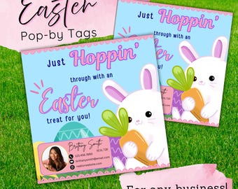 Plantilla de etiqueta para cesta de regalo de Pascua para agentes inmobiliarios y empresas, etiquetas imprimibles, tarjetas de marketing inmobiliario de primavera, descarga digital