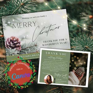 Modelo de cartão postal de agradecimento ao cliente do corretor de imóveis de feliz Natal para download digital, cartão de felicitações de fim de ano do corretor de imóveis, marketing por e-mail