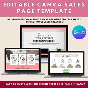 Canva Course Sales Page Template: Editable Design for Coaches (Instant Download)