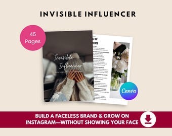 Guía del influencer invisible / Plan de crecimiento y monetización de Instagram sin rostro / Descarga digital