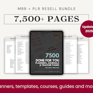 7500+ PLR Digital Pages Bundle | 230 Canva Templates for Planners & Journals | Master Resell Rights
