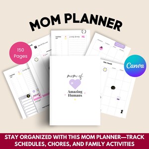 Colorful Mom Planner | Digital Life Organizer for Busy Moms | Printable Family & Household Management Planner