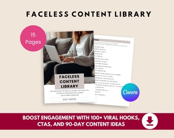 Faceless Content Library | Viral Hooks, CTA Prompts & 90-Day Content Plan