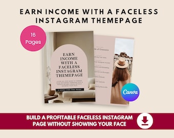 Faceless Instagram Guide Theme Page Growth and Monetization Strategy Digital Download